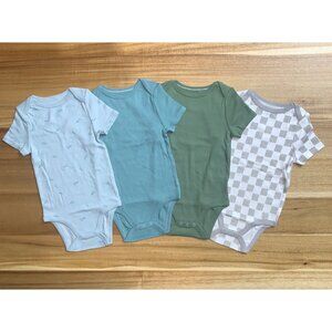 Cloud Island Baby Boys Girls Bodysuit 4-Pack Checkered & Solid Colors Size 24M